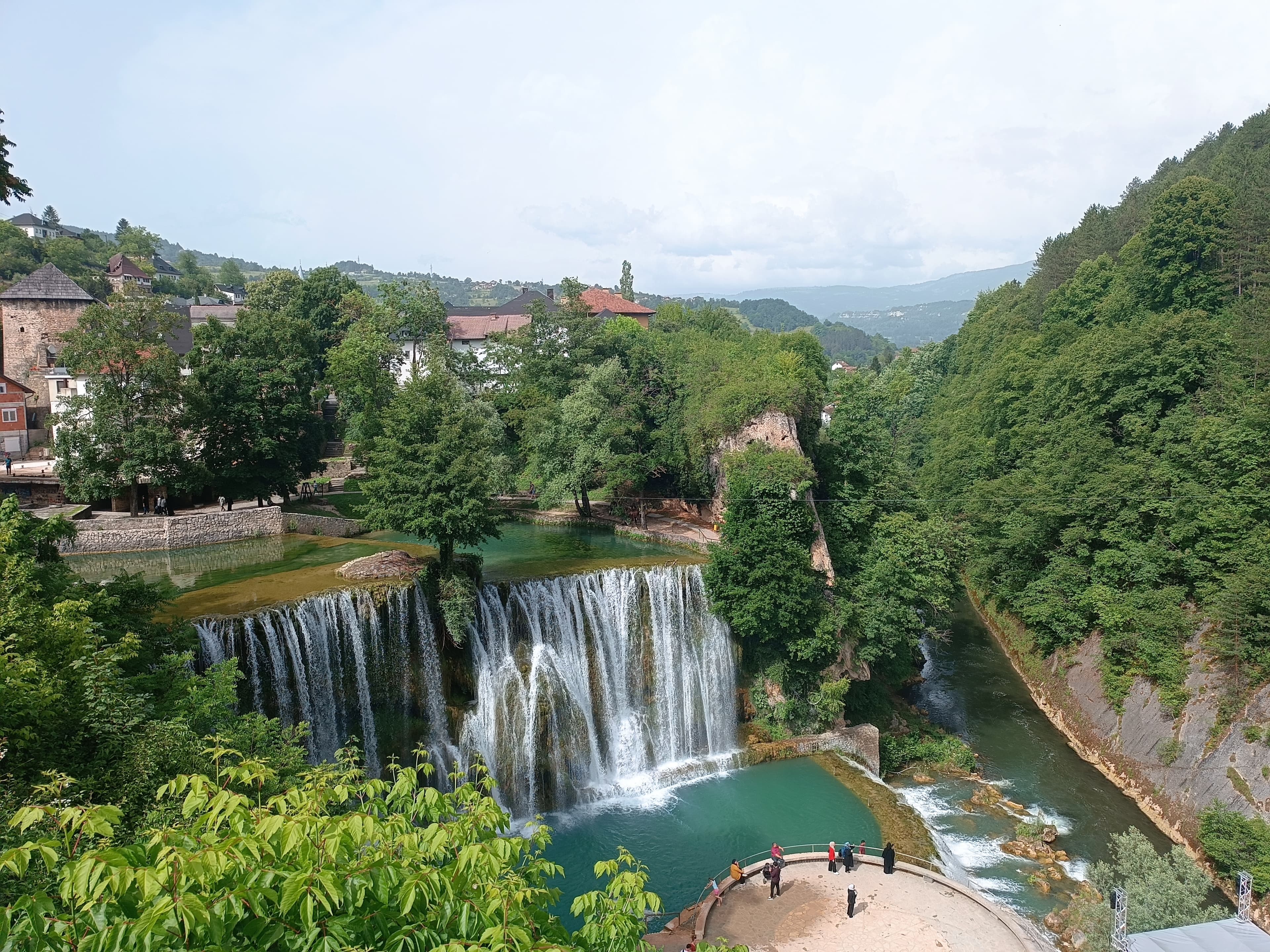 Bosnian mountain lake surrounded by forest and high peaks
